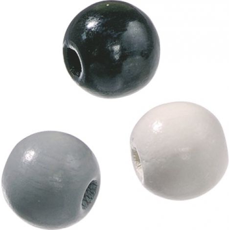 Koraliki drewniane Knorr Prandell mix czarno-biały, 10mm